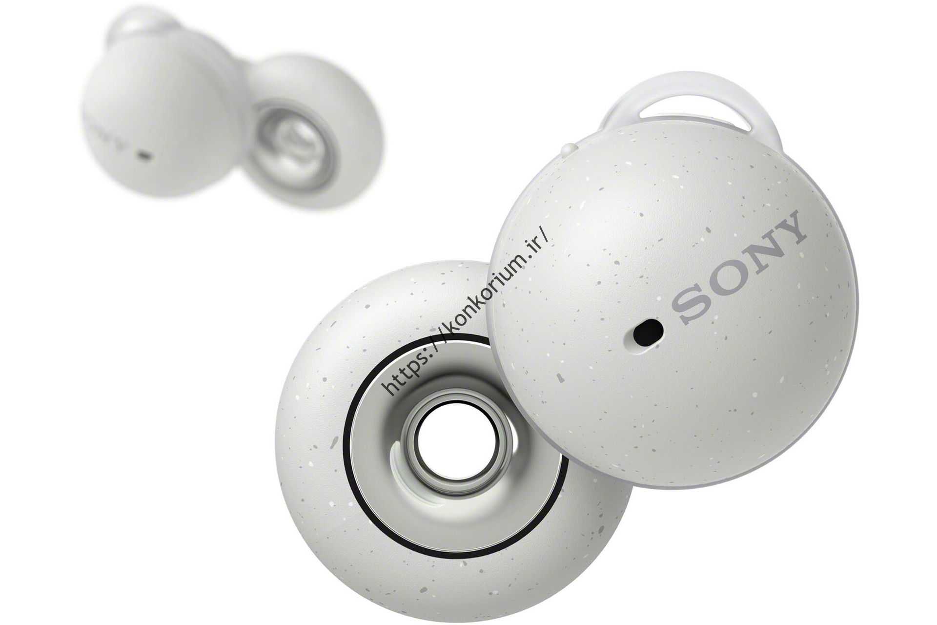 هدفون سفید Sony Linkbuds WF-L900 با نمای جلوی سفید